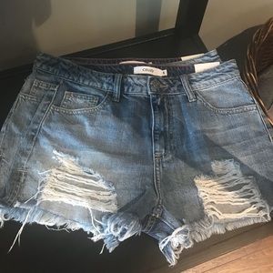 Jean distressed shorts